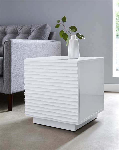 Dice White High Gloss Side Tables Mini White Side Table Seeds