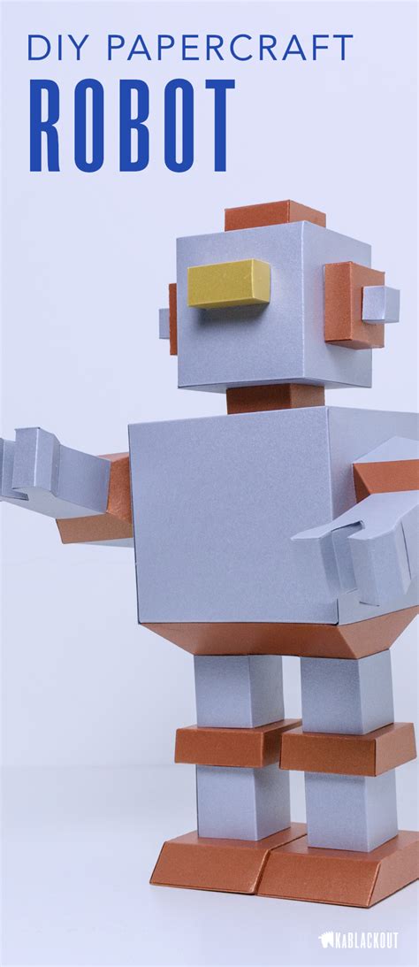 Robot Papercraft Diy Template Build Your Own Retro Robot From This