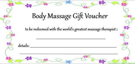 free printable coupons for unique t ideas massage t massage t certificate templates