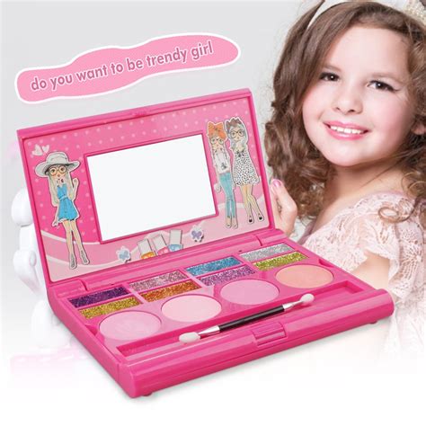 Kids Makeup Kit 8 Color Glitter Little Girls Make Up Sets With Mirror