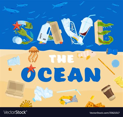 Save Ocean Royalty Free Vector Image Vectorstock