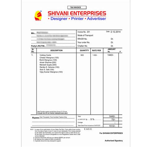 Company Bill Book Printing Services At Rs 140piece Bill