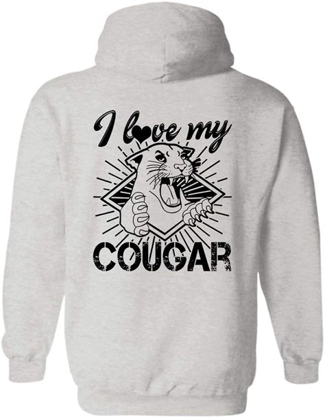 I Love My Cougar Hoodie Adult Hooded Sweatshirt Design Clothing
