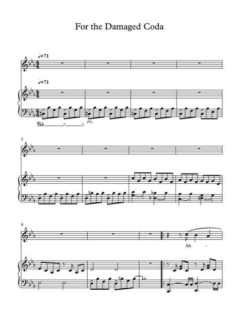 Download free sheet music for over the garden wall in pdf format. For the Damaged Coda - Full Score
