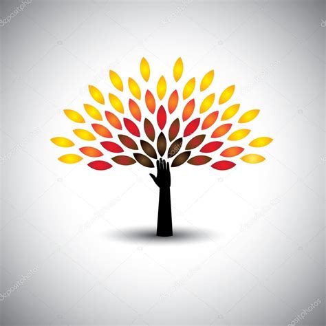 Colorful Tree Of Life Colorful Tree Of Life And Hand Eco Lifestyle