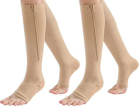 Zipper Compression Socks Leg Knee Open Toe Stockings Nude Sm Free Shipping A Wise Choice Hot
