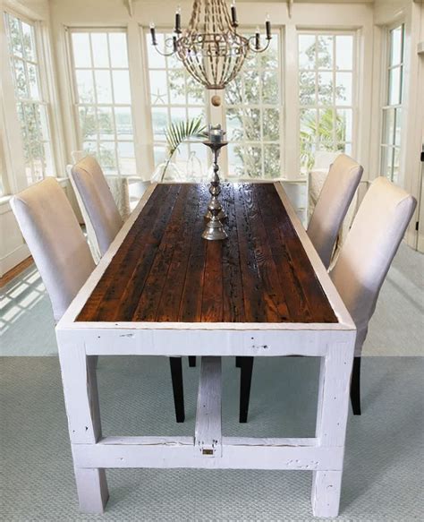 This rustic simple table is easy to build, yet sturdy and stylish. Narrow Dining Tables - HomesFeed