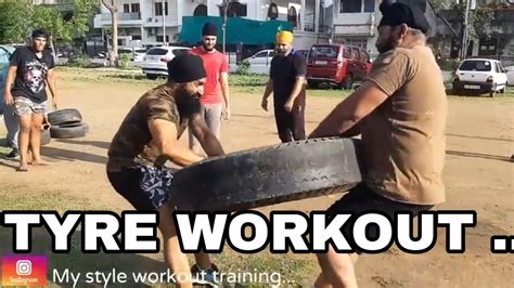 Tyre Workout Functional Training Strengthing Exercises Tyre Se
