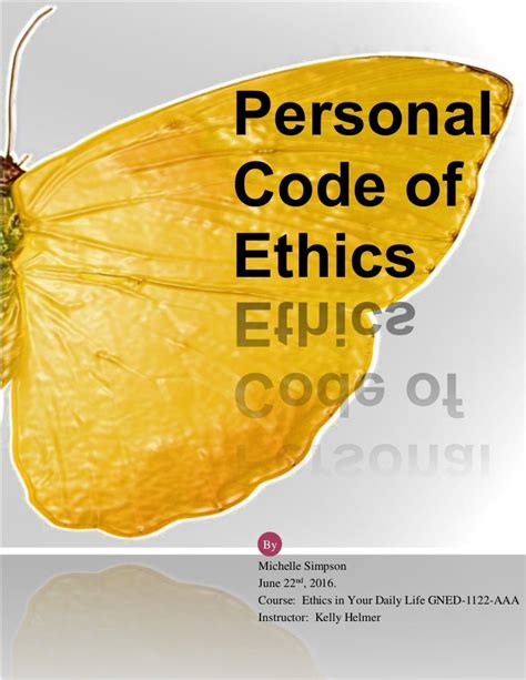 Personal Code Of Ethics