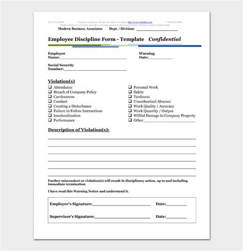 Printable Employee Write Up Form Templates Fillable Samples In Pdf Word To Download