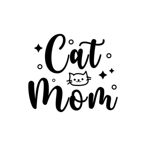Premium Vector Cat Mom Handwritten Lettering Vector Design