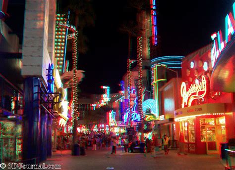 3d Photo Hollywood Universal Studios City Walk At Night