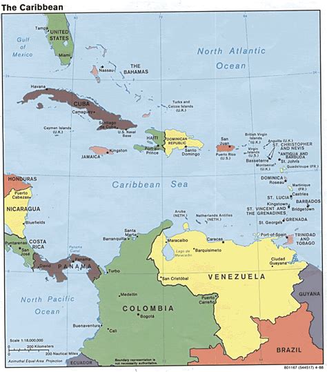 Mapa Político Del Caribe Tamaño Completo Ex