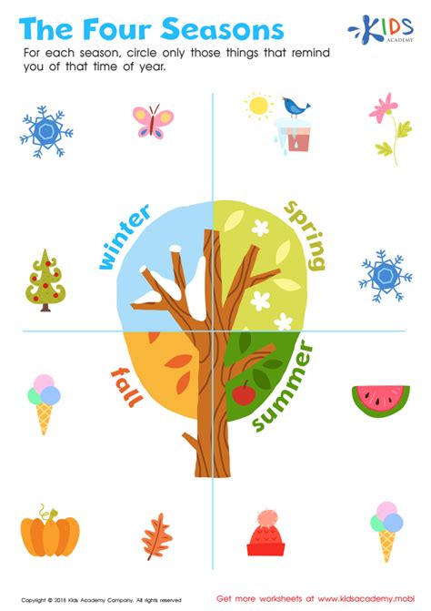 The Four Seasons Worksheet Free Printable Pdf For Kids