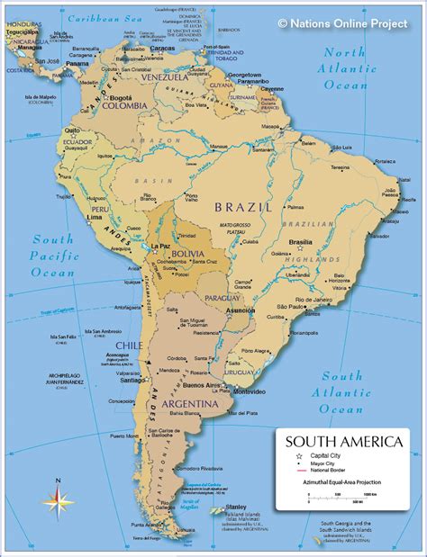 South America Maps Color 2018