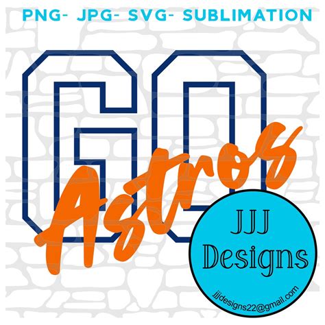 Go Astros Solid Svg  Pdf Digital File Only Custom Etsy