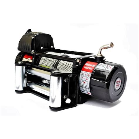 dk2 spartan series 12 000 lb capacity 12 volt electric winch with 82 ft steel cable 12000