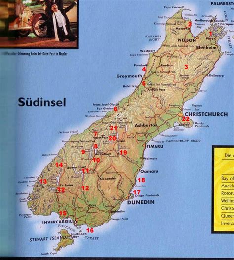 Neuseeland Karte S Dinsel Goudenelftal