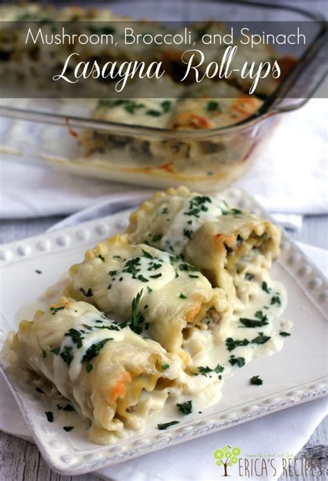 Sauté the sliced cremini mushrooms with a little oil and garlic. Mushroom, Broccoli, and Spinach Lasagna Roll-ups · Erica's ...