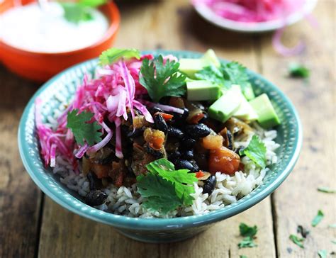 To make greek salad dressing: Black Bean & Avocado Burrito Bowl Recipe | Abel & Cole