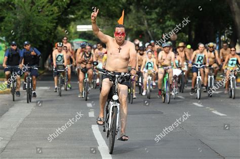 Riders Participate World Naked Bike Ride Redaktionelle Stock Fotoer