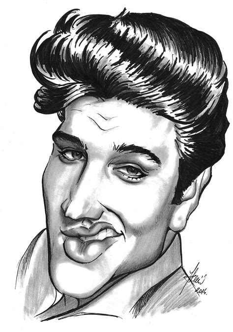 Elvis Presley Elvis Presley Male Sketch Caricatures Aaron