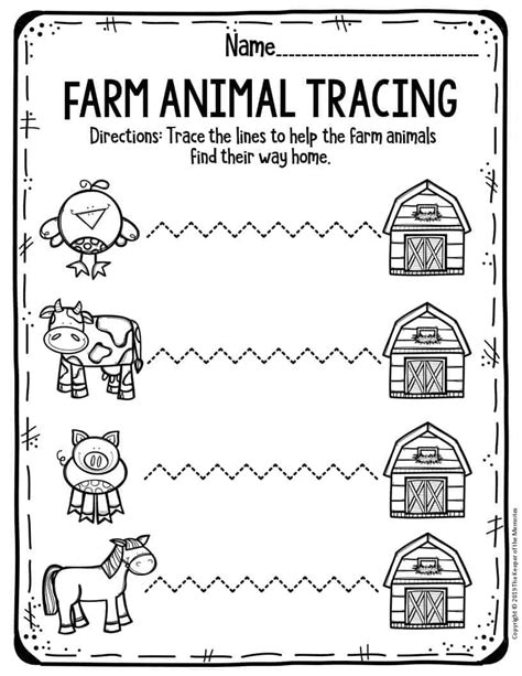 Farm Animals Tracing Worksheets Tracing Worksheets