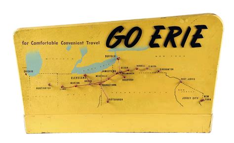Lot Detail - "GO ERIE" WOOD PEG MAP SIGN.