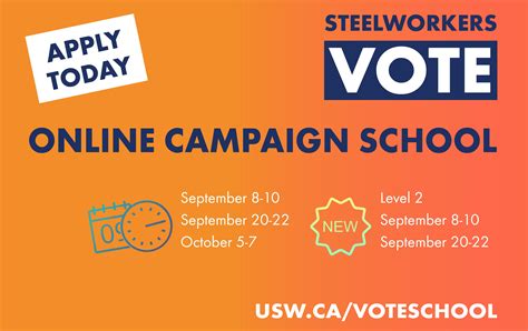 Apply Now To Attend The 2021 Steelworkers Vote Online Campaign Schools