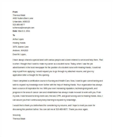 Writing a letter of recommendation for students applying to college is something teachers love. FREE 6+ Nursing Student Cover Letter Templates in MS Word ...