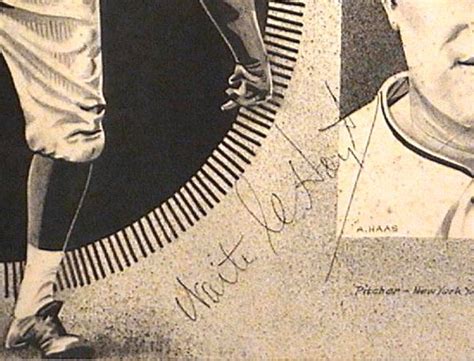 Waite Lehoyt Autograph On Pen Ink Drawing Baseball Old Timer N Y
