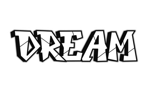 Dream Word Trippy Psychedelic Graffiti Style Lettersvector Hand Drawn