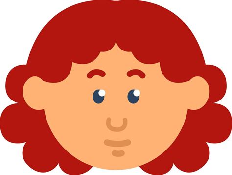 Girl With Red Curly Hair Illustration Vector On A White Background