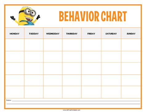Minions Behavior Chart Free Printable