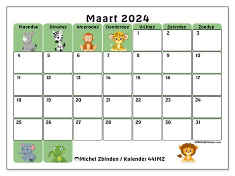 Kalender Maart 2024 Safari Mz Michel Zbinden Be