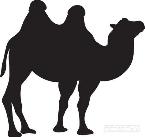 Camel Clipart Two Humped Bactrian Camel Black Silhouette