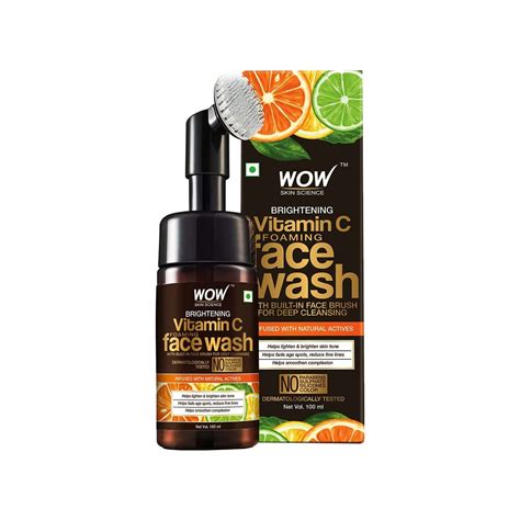 Buy Wow Skin Science Vitamin C Foaming Face Wash With Brush 100ml