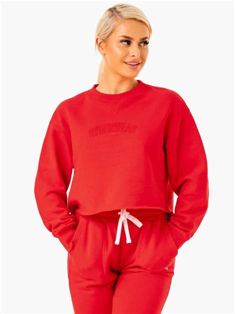 Women‘s Ultimate Fleece Sweater Red Ryderwear