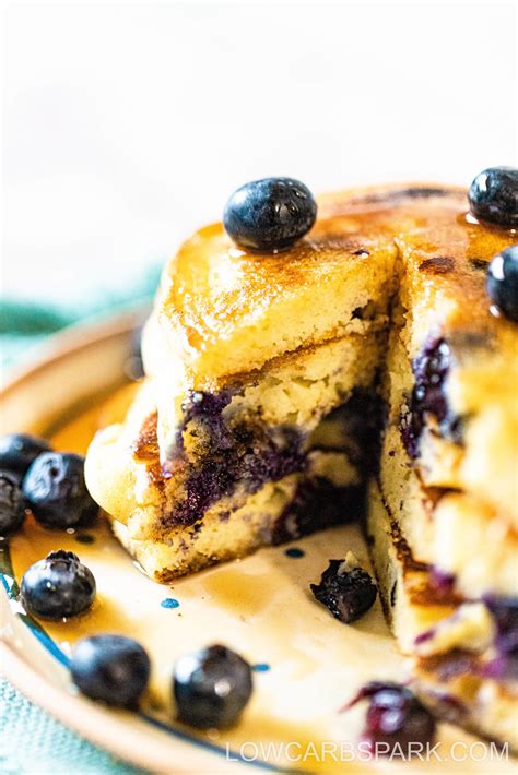 Fluffiest Keto Blueberry Pancakes With Almond Flour