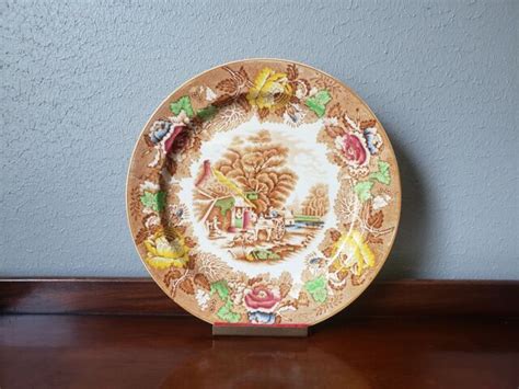 Enoch Ralph Woods Ware English Scenery Multi Color 10 Dinner Plate