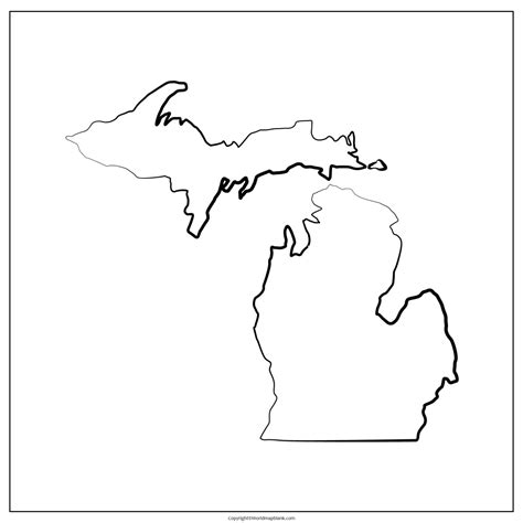 Printable Blank Map Of Michigan Outline Transparent Map