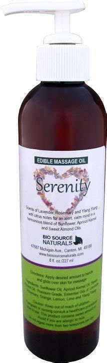 Buy Edible Serenity Massage Oil Biosource Naturals Carrier Oils To