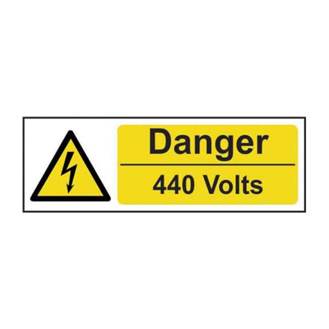 Centurion Danger 440 Volts Sign Self Adhesive Vinyl 300mm X 100mm