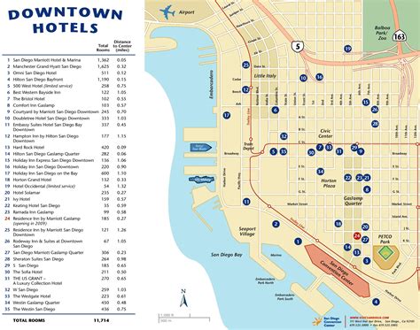 Downtown San Diego Hotel Map