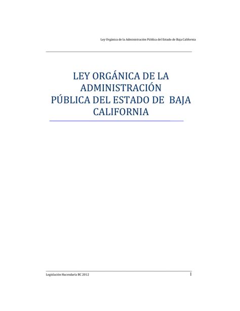 Ley Org Nica De La Administraci N P Blica Del Estado