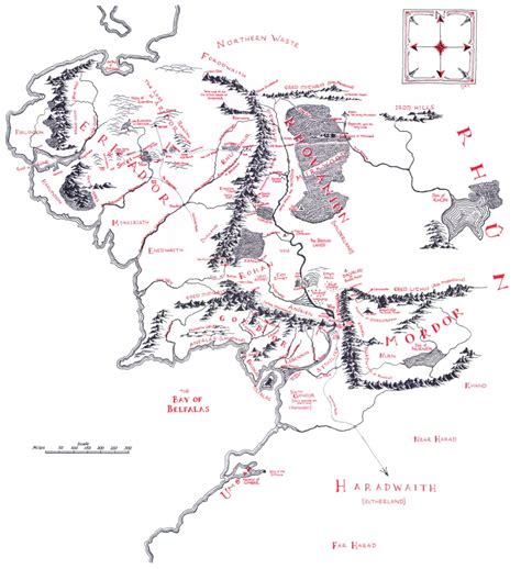 High Resolution Map Of Middle Earth Lotr Printable Hobbit Map