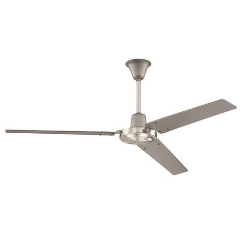 Modern Ceiling Fan Without Light In Titanium Brushed Chrome Finish