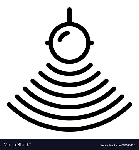 Water Echo Sounder Icon Outline Style Royalty Free Vector