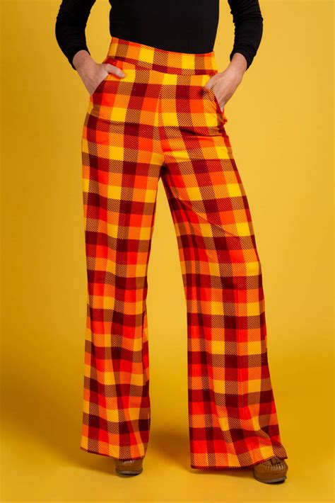 Womens Orange Plaid Pants That 70s Suit