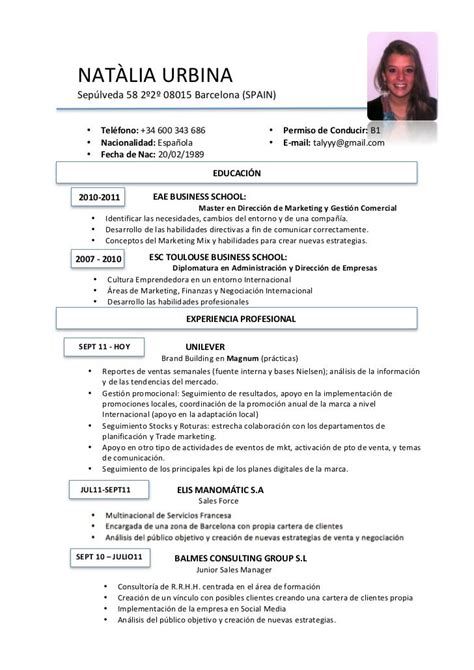 Curriculum Vitae Curriculum Vitae Examples In Spanish Resume